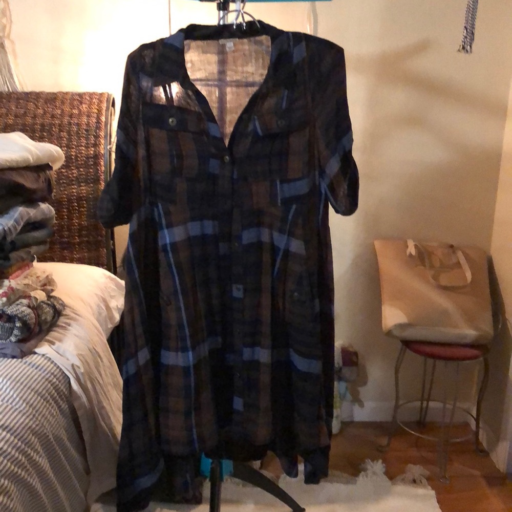 Anthropologie holding horses high-low dress large